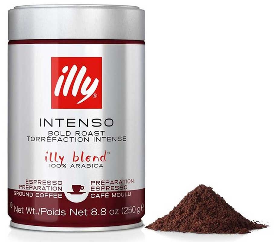 Illy Intenso Espresso - Fine Grind Dark Roast - Case of 6